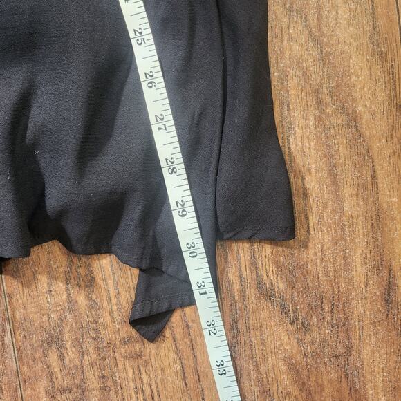 Torrid Crepe Wrap Blouse Plus 5X Black Sheer V-neck Top Casual Office Luxe - Picture 8 of 8